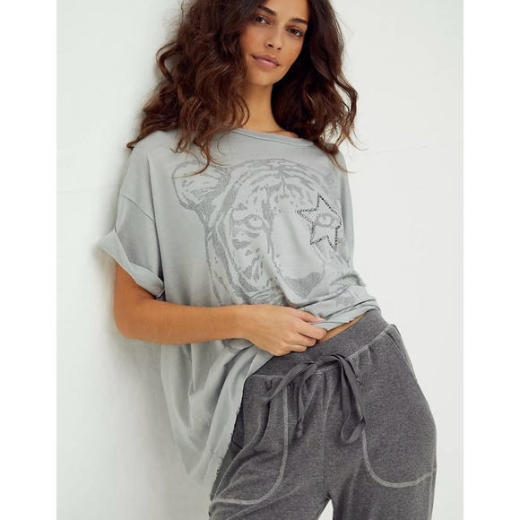 Free People x Vintage Souls Eye Of The Tiger Tee XL - Picture 1 of 12